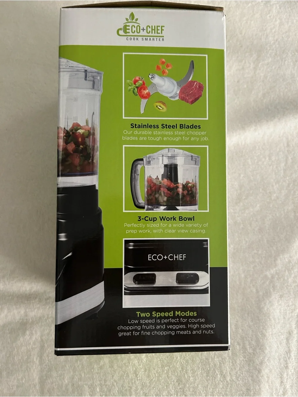 Eco Chef  3 Cup 2 Speed Food Processor (Chop Grind Emulsify Purée)  NEW